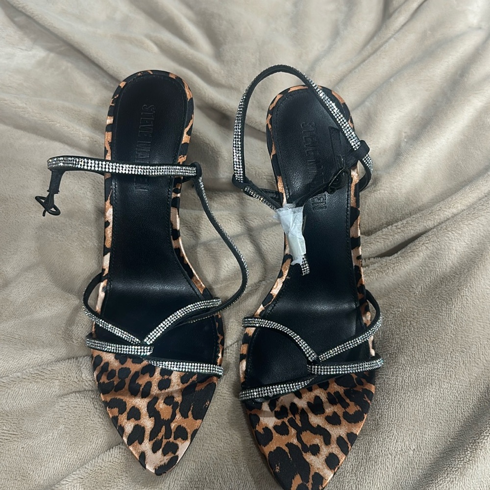 Leopard print, diamond heels